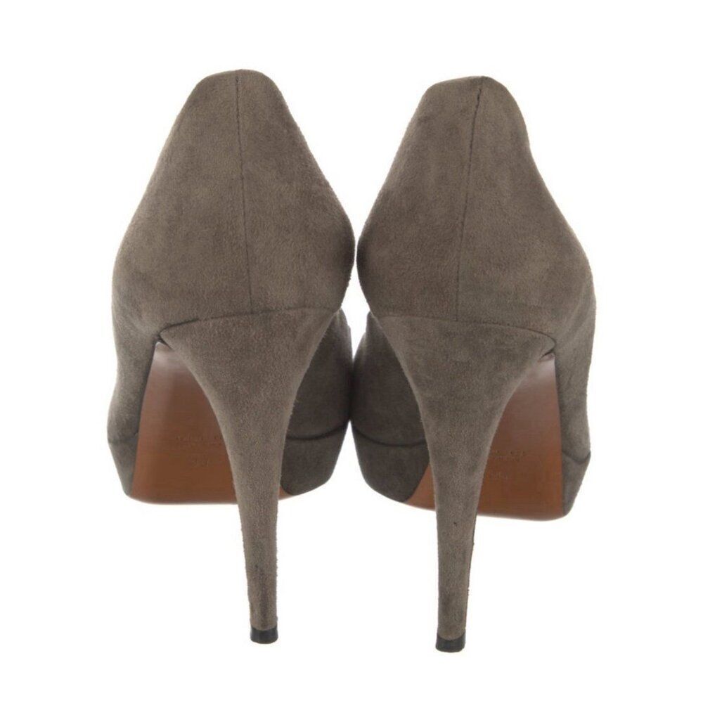 Gucci Authentic Solid Gray Genuine Suede Leather … - image 4